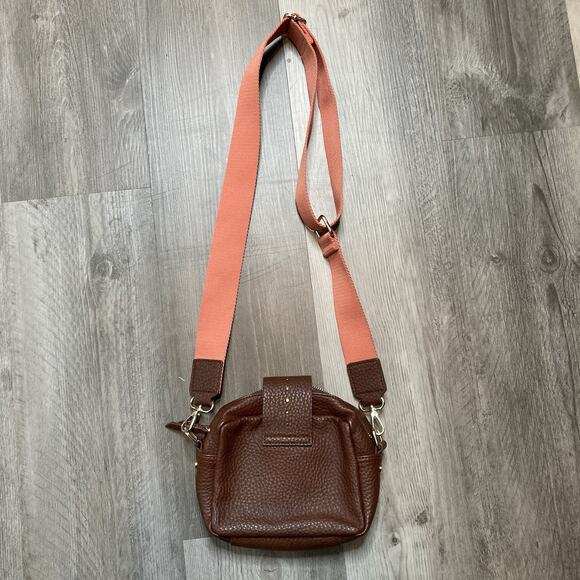 Oliver Bonas‎ Women's Brown Studded Faux Leather Crossbody Bag Boho Adjustable - Picture 6 of 7